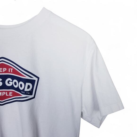 LIFE IS GOOD Crusher T Cropped T-shirt KEEP IT SIMPLE Red White & Blue - Small - Picture 2 of 5